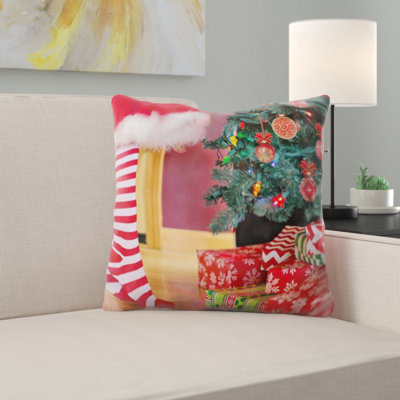 Decorating Christmas Tree Throw Pillow
