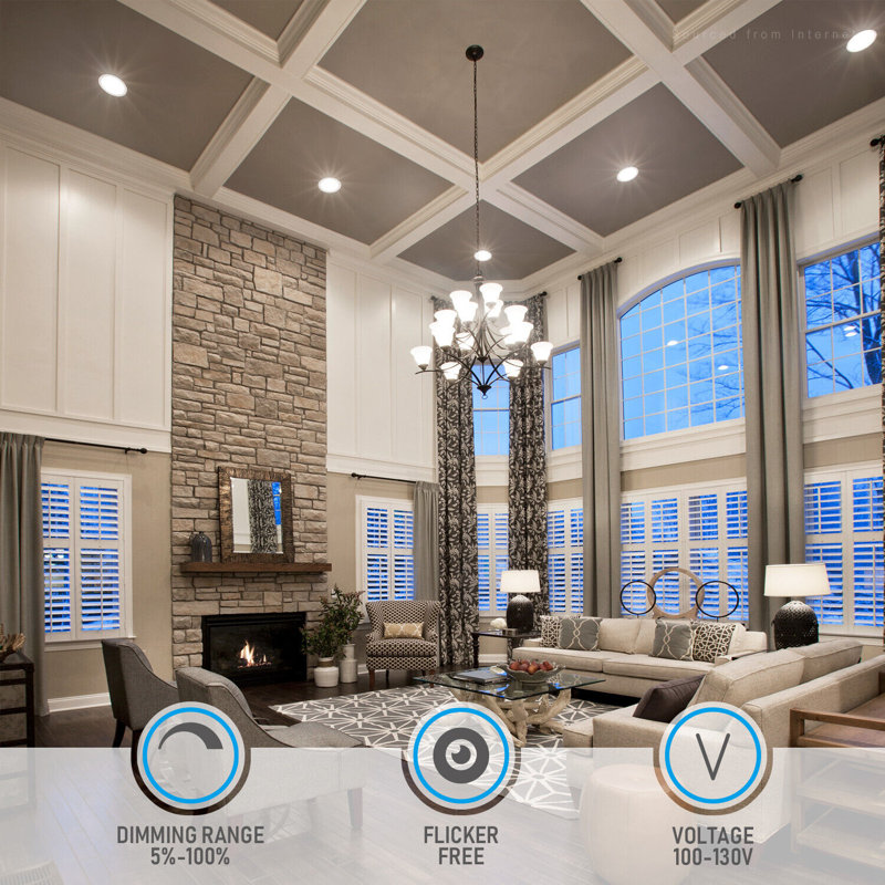 18W 8 Inch LED Recessed Lighting with Junction Box, 4000K Cool White, 5%-100% Dimmable