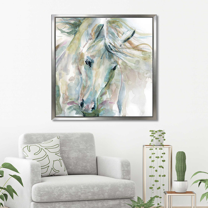 «Exuberant Spirit» par Carol Robinson - Peinture, Cadre flottant argent, H 39,5 po x l 39,5 po x P 2 po