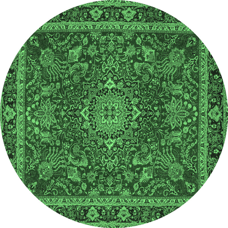 Washable Oriental Indoor Rug, Round 8'