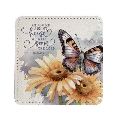 Ensemble de sous-verres en cuir 4 pièces avec support