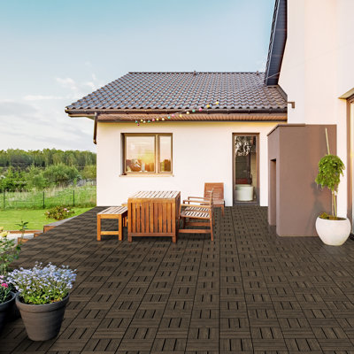 Supernova 12" x 12" Non-Slip Wood Interlocking Deck Tile