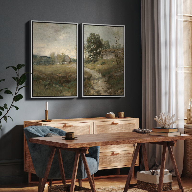 Art mural encadré rétro antique classique pour chambre à coucher, H 24 po x l 16 po, Blanc