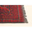 Tapis rouge foncé en laine noué à la main de conception unique 5 pi 6 po x 7 pi 4 po Ocea