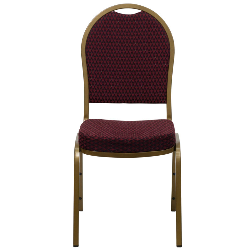 Chaise de banquet Ymir, Doré, Motif à pois bourgogne