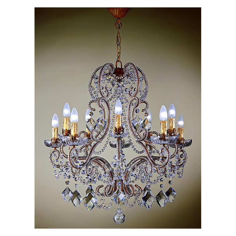 10 - Light Candle Style Tiered Chandelier, Swarovski