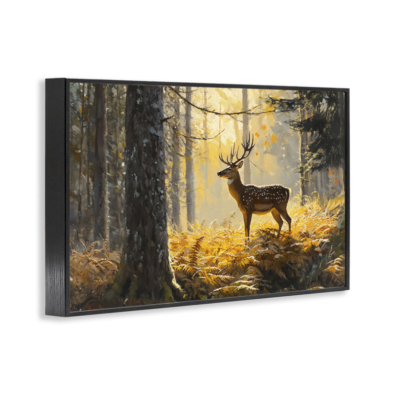 Giclée encadrée, "Spots Stag in Autumn Wilderness", design par Franklyn Gregory, H 16 po x l 24 po