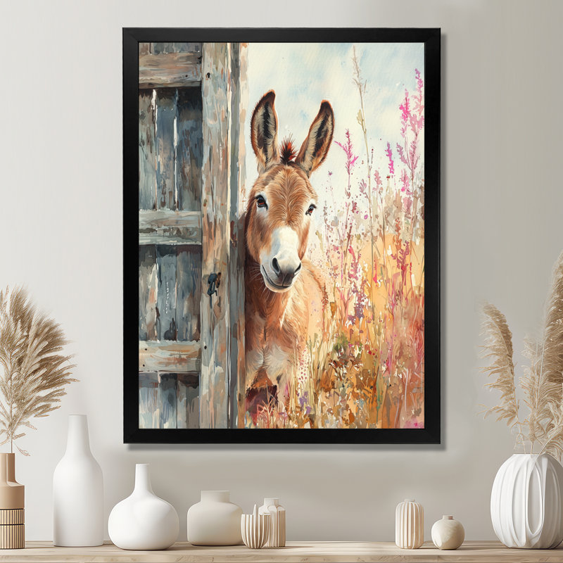 Drian - Animals Canvas Wall Art, Black, 20" H x 12" W, Single Picture Framed Print