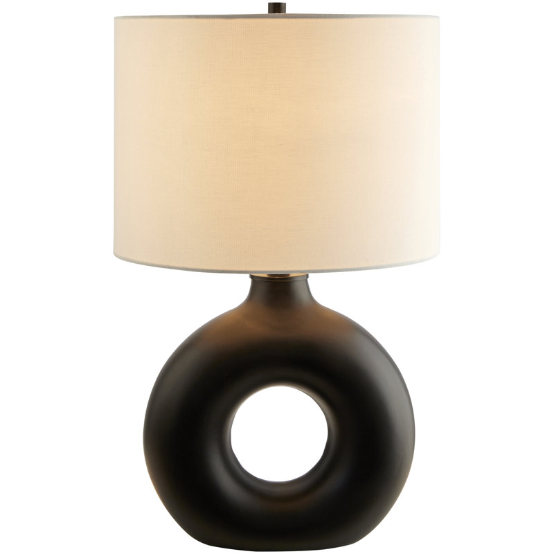 Lampe de table en céramique Roumel, Noir, noir, noir, noir