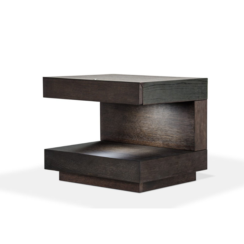 Newnan 20'' W Solid Wood Nightstand, Brown Oak