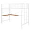 Lit mezzanine en métal avec bureau et grille en métal