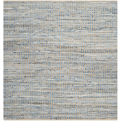 Parkman Hand Woven Jute/Denim/Cotton Rug in Natural/Blue