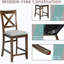 Chaise de salle à manger à hauteur de comptoir en bois massif de 4 po en noyer, conception ergonomique, siège confortable, chaises de chambre à coucher en forme de X pour un usage domestique