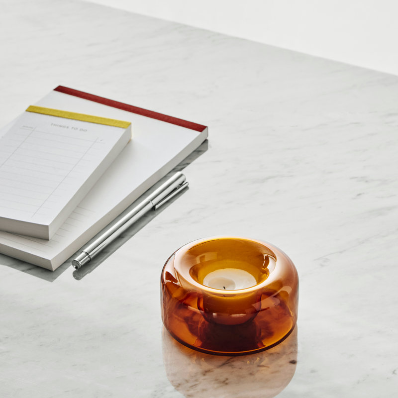 Happy Votive Candle Holder, Amber