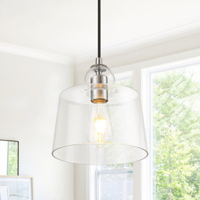  1 - Light Clear Glass Pendant Light for Dining Room