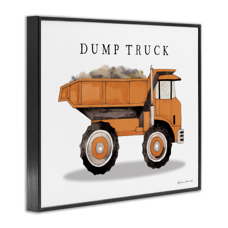 Art de véhicule traditionnel de construction de camion à benne basculante Abdul-Malik, Giclée encadrée noir minuit