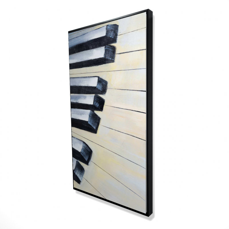 Piano closeup - 24"x48" Framed canvas