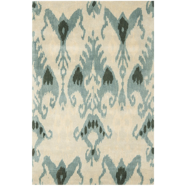 Kline Ikat Hand Tufted Wool Ikat Rug