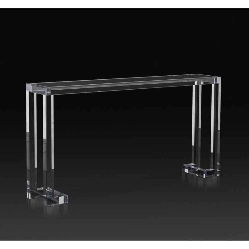 Ava Glass Console Table, 30"H X 60"W X 10"D, Clear