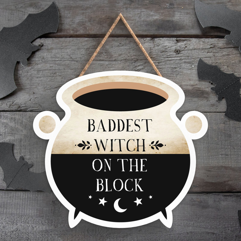 Baddest Witch Humour Wooden Plaque Vivid Squid Wholesale Wall Decor