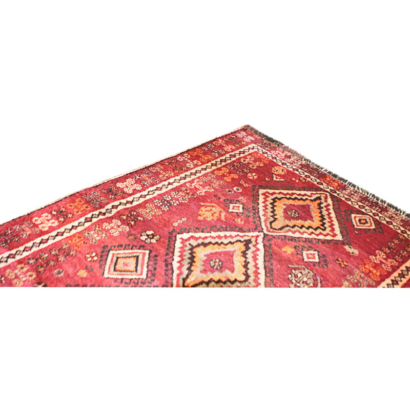 Hand Knotted Wool Area Rug in Red