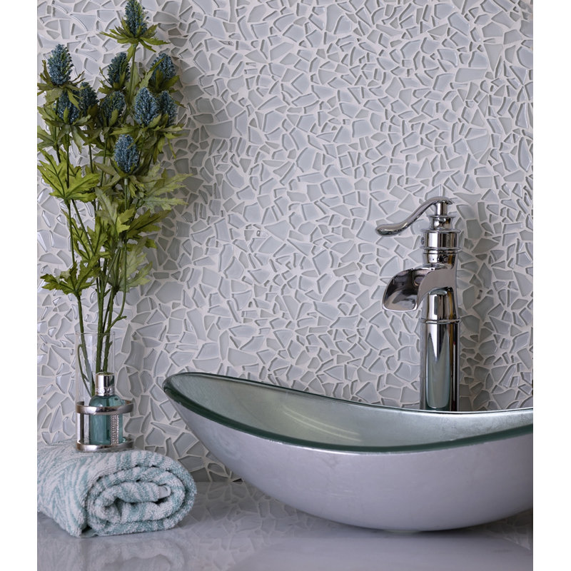 Glass Pebbles Mosaic Wall & Floor Tile, White