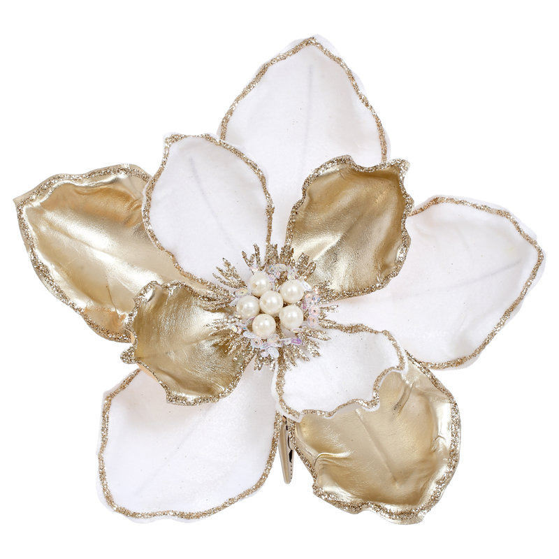 Sparkling Magnolia Bloom - 7 Inches, White