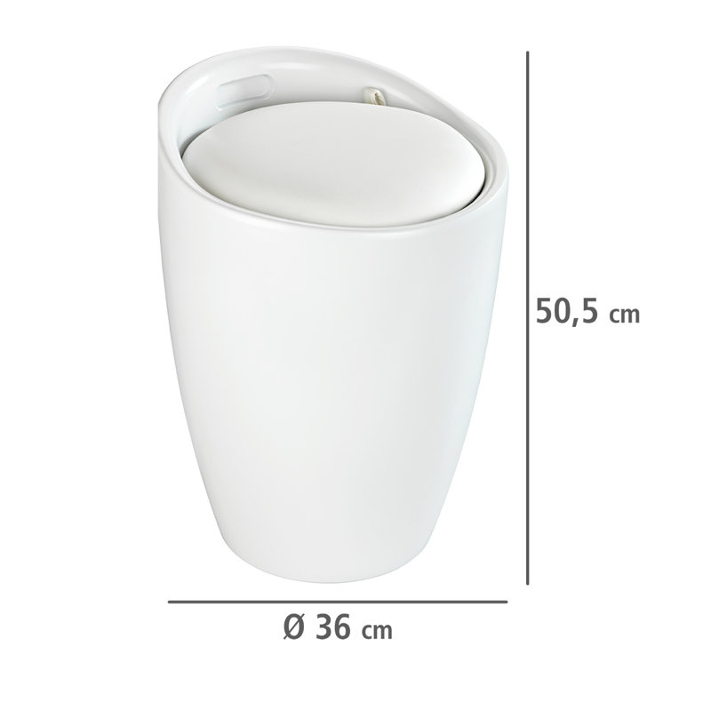Candy Plastic Laundry Hamper, White