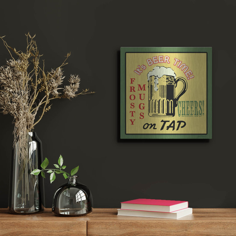  «Tap-bière» par Jean Plout, art mural en métal, 12 po x 12 po, 12 po x 12 po