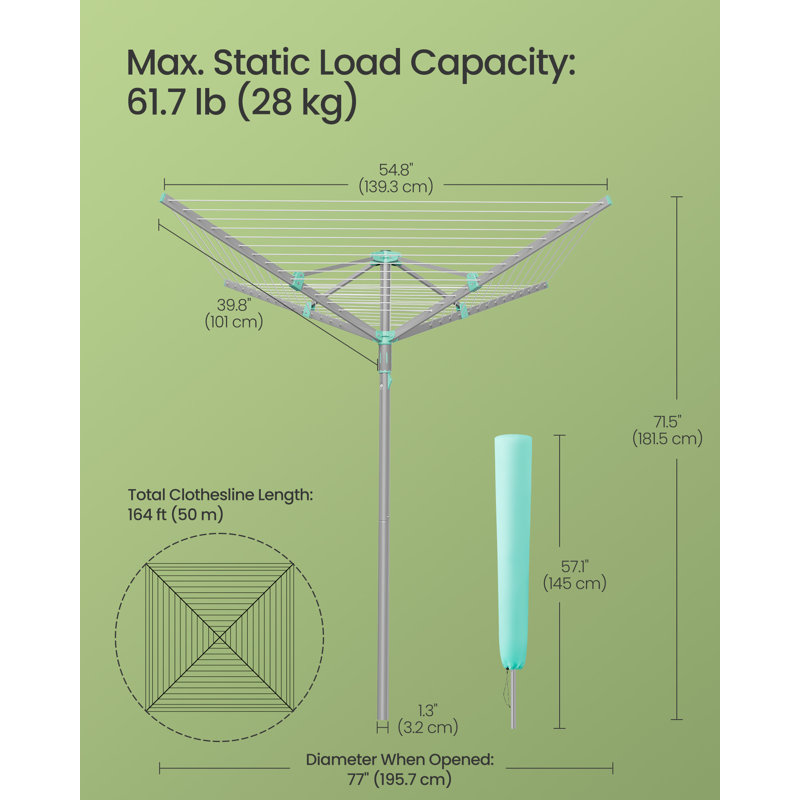 Metal Standard Drying Rack, 181cm H x 197cm W x 197cm D