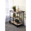 Chariot-bar 32,3 x 15,7 x 26,8 po avec structure en métal noir et trois tablettes gracieuses, choix de rangement délicieux