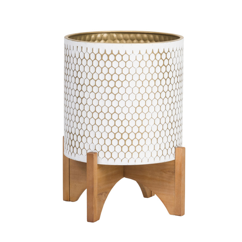 Latoni Honeycomb Pot with Arch Base, 18" H x 14" W x 14" D