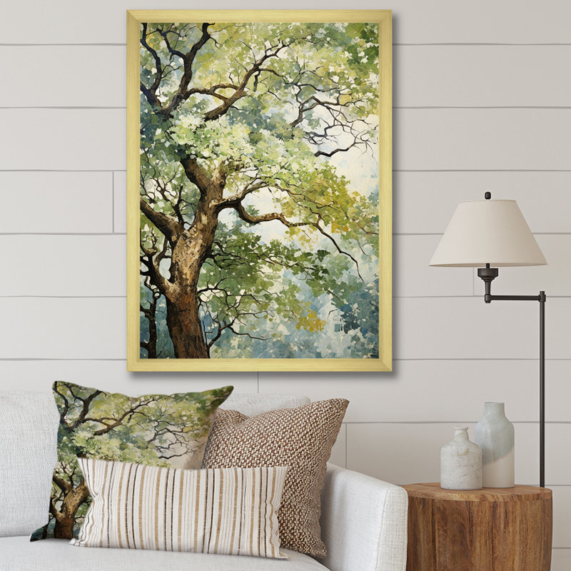 Essence d'Afrique - arbre, art mural africain, Cadre photo doré simple, H 20 po x l 12 po x P 1 po