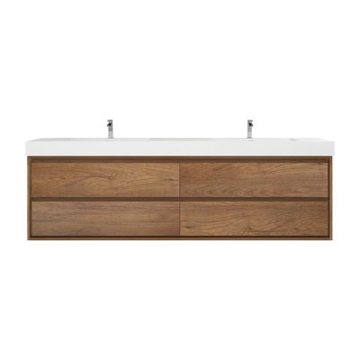 84'' Double Bathroom Vanity with Acrylic Top