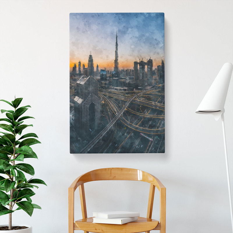 Skyline In Dubai - Wrapped Canvas, 76cm H x 50cm W x 3cm D