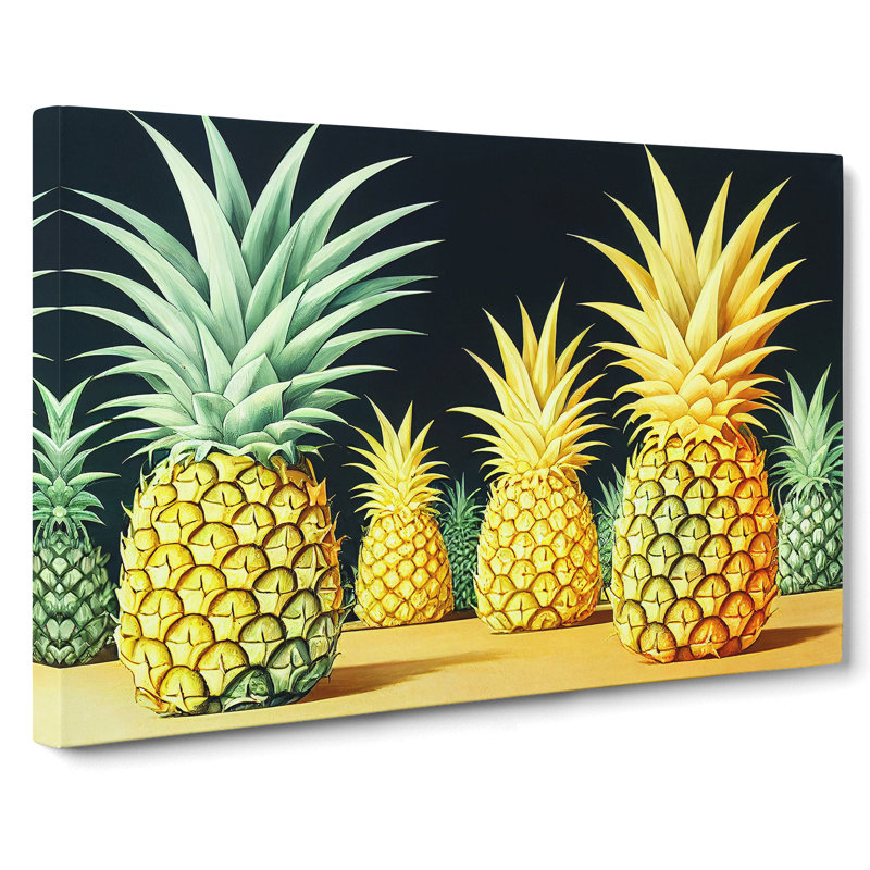 Selection of Pineapples - Wrapped Canvas, 40cm H x 60cm W x 3cm D