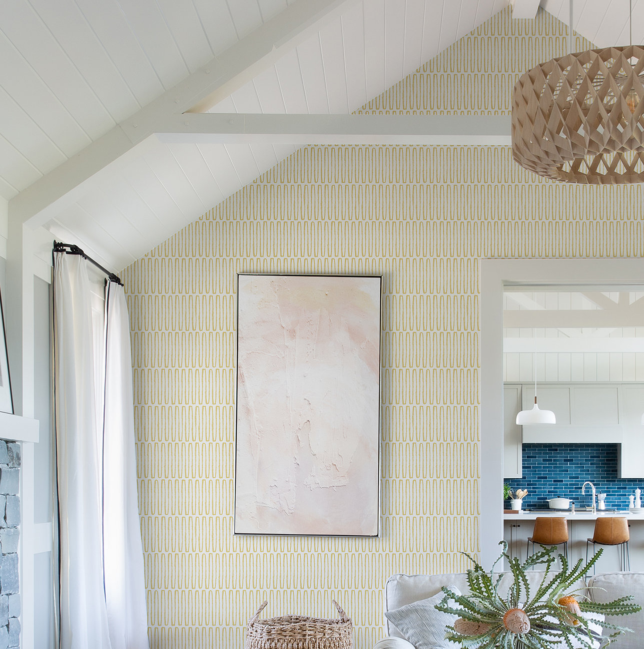 Anika Modern Geometric Wallpaper, Yellow