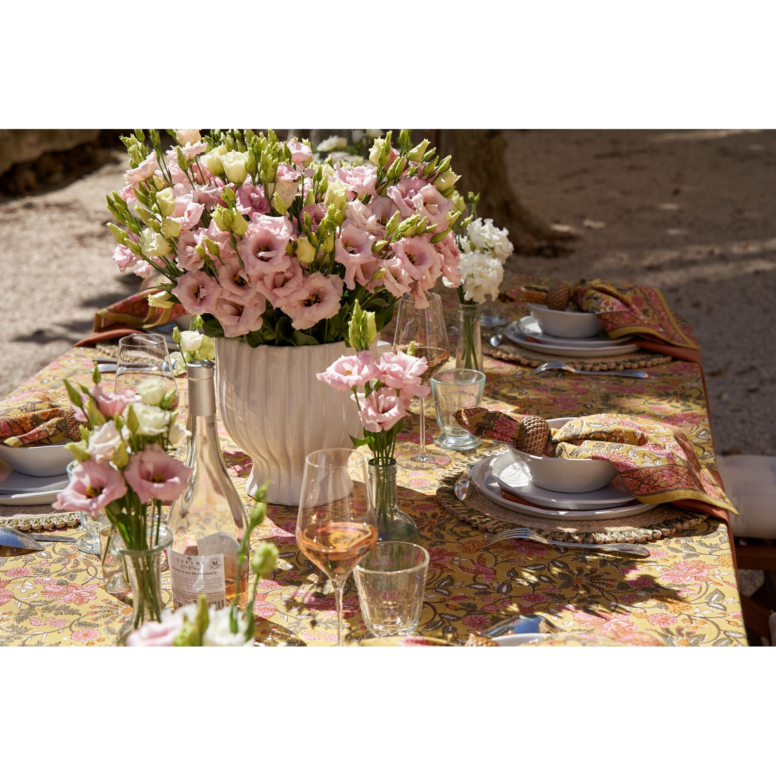 Trenton Cotton Tablecloth, 59'' Square
