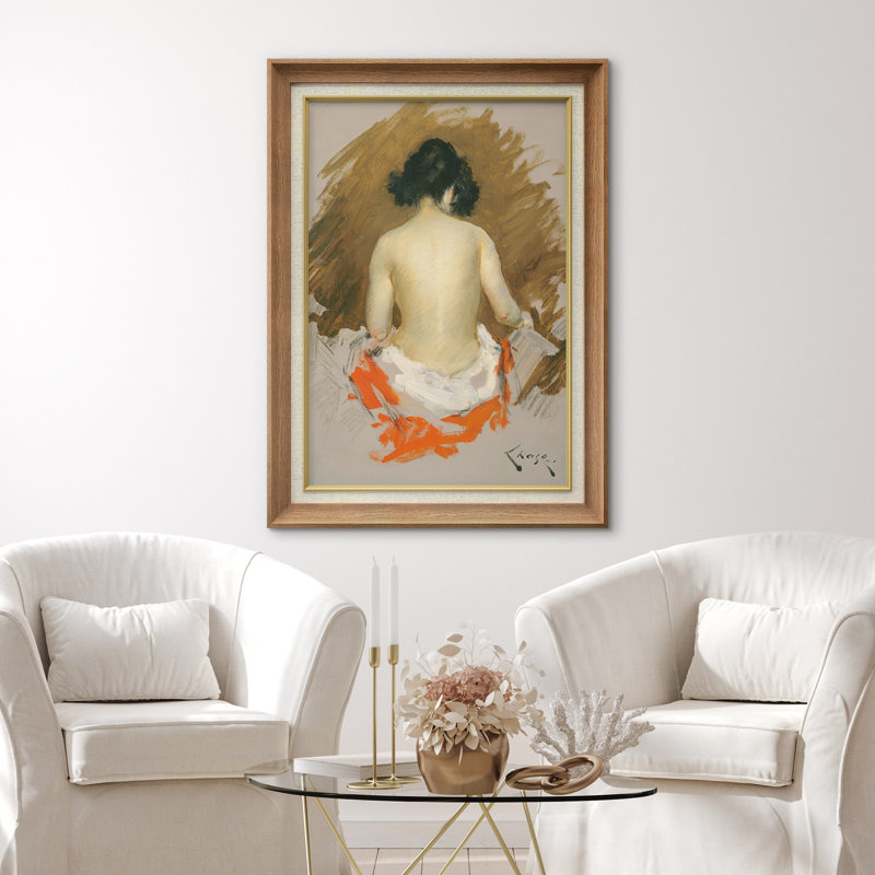 Impressionniste, impression de femme nue, H 36 po x l 26 po x P 1,5 po, Natural Premium Frame