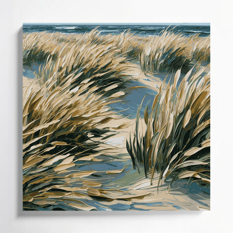 Art mural sur toile beige à motif de dunes côtières, H 12 po x l 12 po