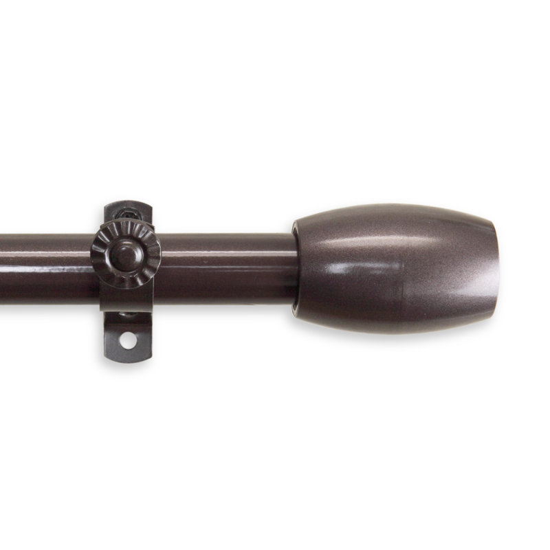 Tringle à rideaux simple quatre faces maymie, Cacao, H 2,5 po x l 48 po x P 1,38 po
