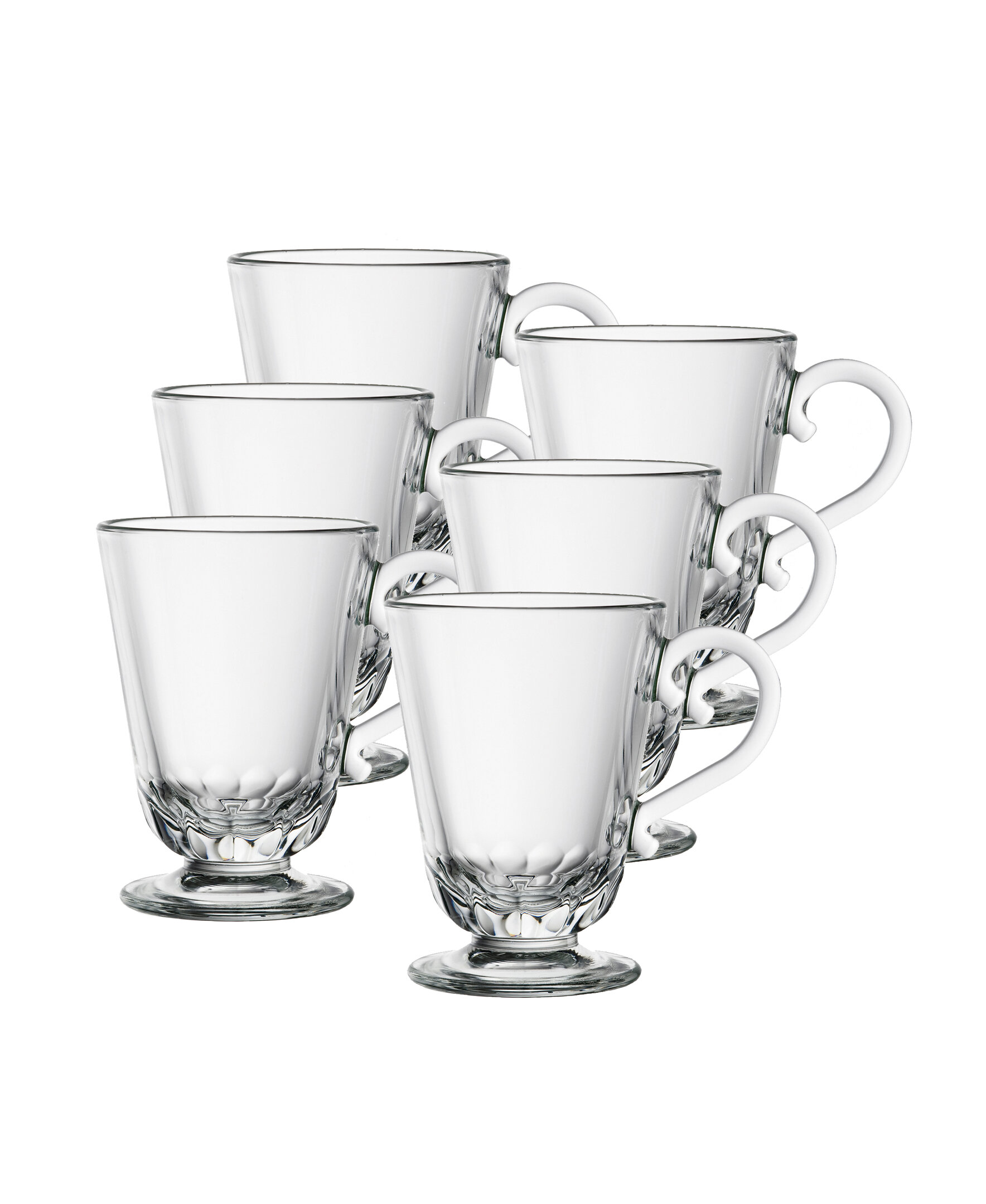 Godinger Coffee Mugs, Tea or Hot Water Glass Cups - Dublin Collection, Set  of 4, 10 fluid ounces