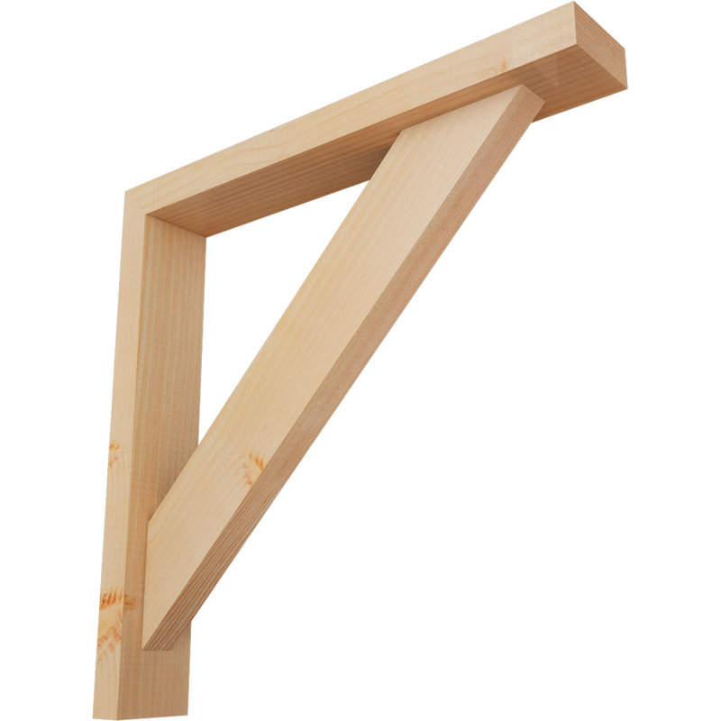 Traditional Block Bracket w/ Offset Brace, 22 x 22, 3 1/2"W Douglas Fir (Smooth)
