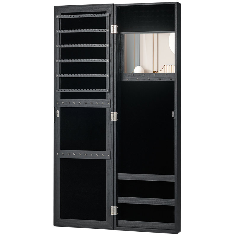 Maura 12.5'' Wide Jewelry Armoire, Black