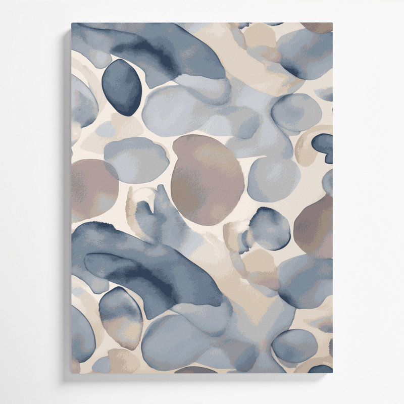 Abstrait aquarelle 96, art mural sur toile grise