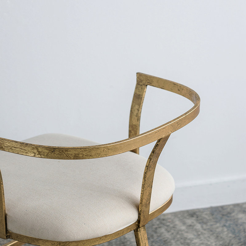 Basic Accent Chair, Distressed Gold