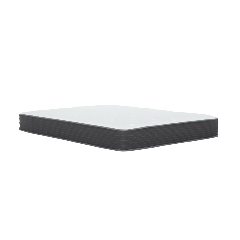 8 po Grand matelas hybride à ressorts ensachés dans une boîte, matelas en mousse viscoélastique imprégnée de gel, blanc / gris