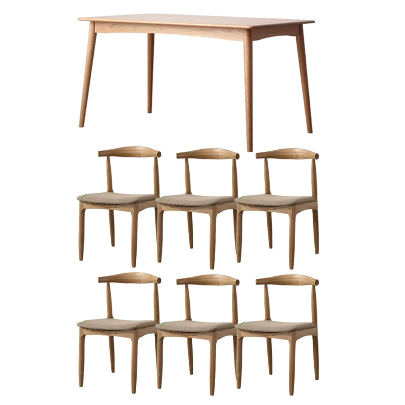 Table solid wood rectangle household simple, 7