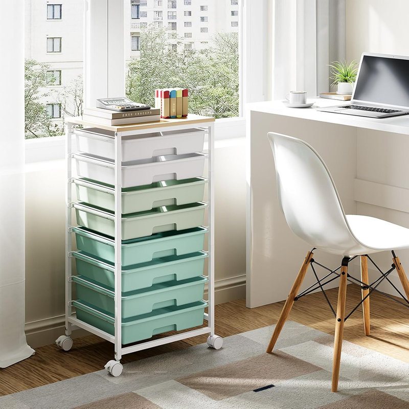 Storage Cart With 8 Drawers, Utility Cart With Drawers And...