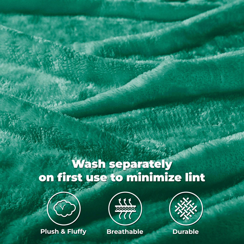 Evergreen Full Reversible Fleece Wool Throw Blanket
